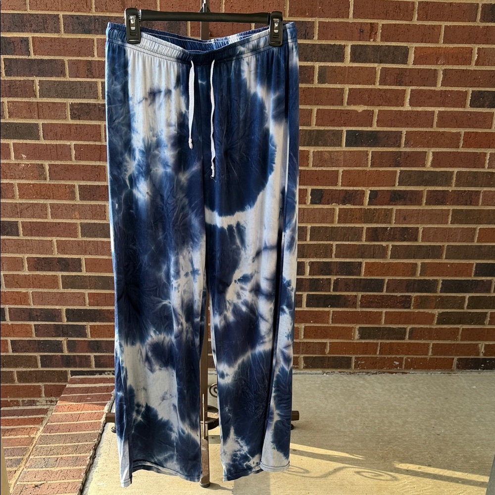 Blue Tie-Dye Track Pants